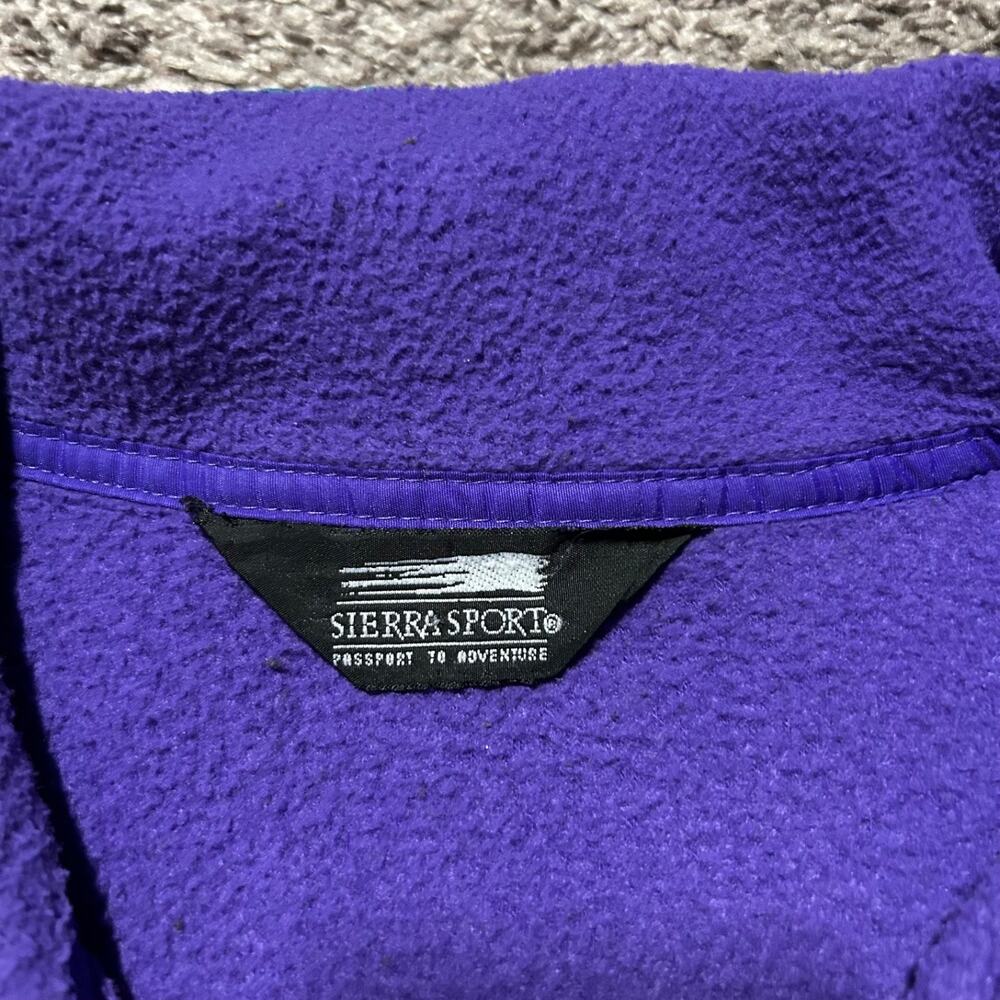 Vintage Fleece Jacket Full Zip Purple 80s 90s Ski Snow Winter Purple Medium - Picture 2 of 9